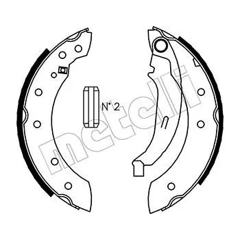 Brzdová čelist Sada brzdových čelistí METELLI 53-0350