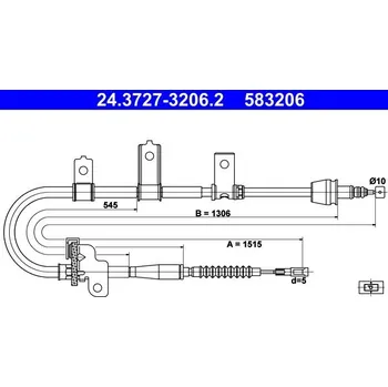 Brzdový systém Tažné lanko, parkovací brzda ATE 24.3727-3206.2