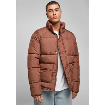 Krátká bunda Short Puffer Jacket - hnědá Urban Classics tmavě červená 2544859