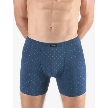 Pánské spodní prádlo Pánské boxerky s delší nohavičkou nadměrné GINO 74175P tm. šedá aqua XXL/3XL