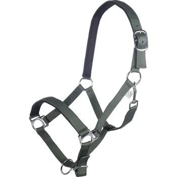 Jezdectví HKM Ohlávka polstrovaná Stars HKM, khaki PONY