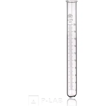 Zkumavka reagenční se stupnicí (Objem (ml): 20, Dělení (ml): 0,2, Vnější průměr (mm): 17, Délka (mm): 160, Balení (ks): 1)
