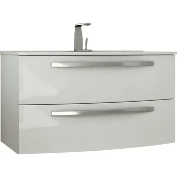 Koupelnový nábytek Stella Skříňka s umyvadlem, 100 × 55 × 54 cm, MDF, keramika, bílá 01355=54281+50149