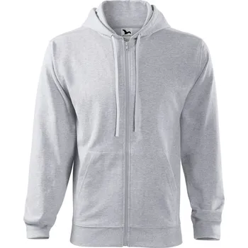 Pánská mikina MALFINI Pánská celopropínací mikina s kapucí Trendy Zipper Barva: světle šedý melír, Velikost: L