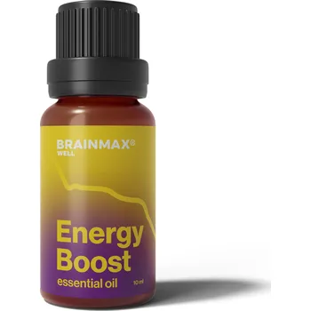 Aroma difuzér WellMax Energy Boost Essential Oil, 100% přírodní esenciální olej, 10 ml Pomeranč, klementinka a eukalyptus pro povzbuzení a příval energie.