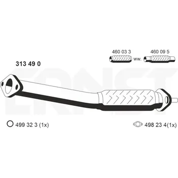 Auto-moto Výfuková trubka ERNST 313490