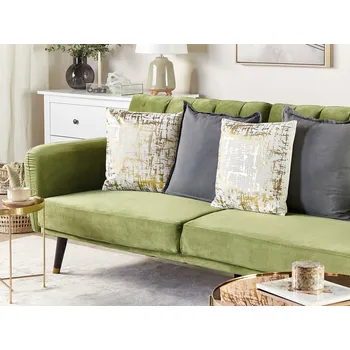 Bytový textil Sada 2 dekorativních polštářů se zlatým efektem praskání 45 x 45 cm, vzor pro potisk fólií Beliani