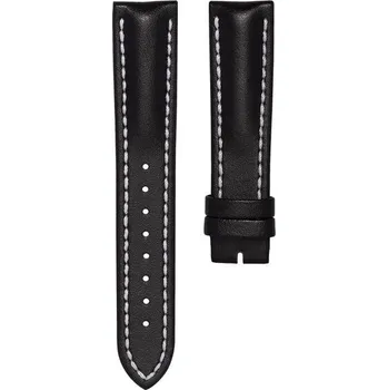Řemínek na hodinky Kožený řemínek Biatec | Černý z teletiny - 20 mm - Bez spony + 5 let záruka a dárek ZDARMA