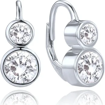 Náušnice Elegantní stříbrné náušnice s bílými zirkony