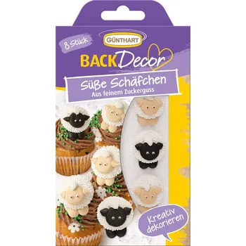Jedlá dekorace na dort Günthart Cukrové dekorace na dort 8 ks ovečky