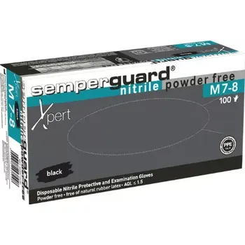 Pracovní rukavice Semper Guard XPERT rukavice bez pudru s podšívkou Black 100 KS