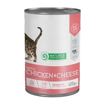 Krmivo pro kočku Nature's Protection Cat konz. Adult kuře/sýr 400 g