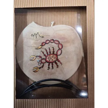 Svíčka Plochá svíčka znamení - štír (Česká plochá svíčka, ručně malovaná)