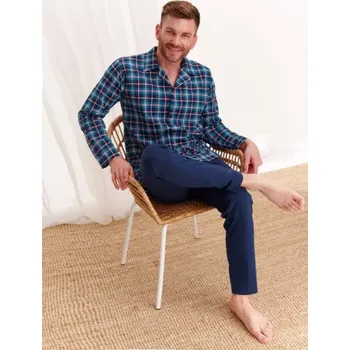 Pánské pyžamo Gracjan - pánské pyžamo Taro DR, 2XL, modrá