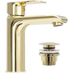 Umyvadlová baterie REA BLOOM zlatá vč. výpusti Click-clack - VÝPRODEJ 3ks
