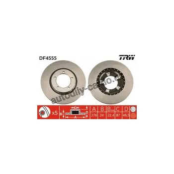 Brzdový kotouč Brzdový kotouč TRW DF4555 - MITSUBISHI L400 96-