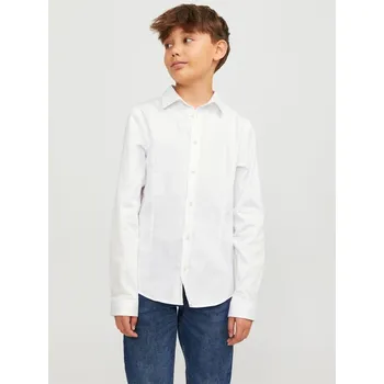 Chlapecká košile Jack and Jones Long-Sleeve Plain Shirt White 9-10 let