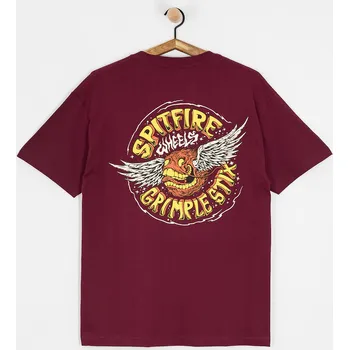 Pánské tričko Spitfire Flying Grimple (burgundy) L, vínově červená