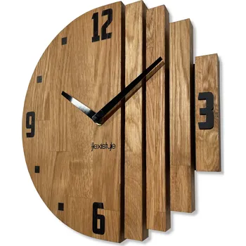 Hodiny Dřevěné hodiny na zeď ASYMETRIA dub