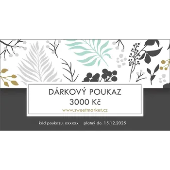 Dárkový potravinový koš SWEET MARKET dárkový poukaz 3000 Kč elektronický