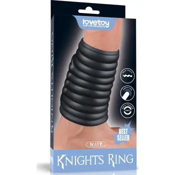 Návlek na penis LoveToy Vibrating Wave Knights Ring Black