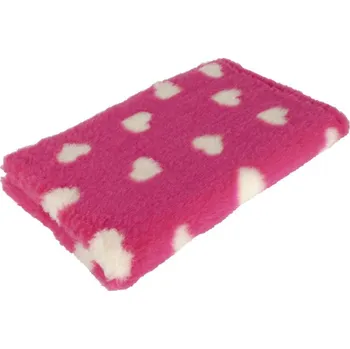 Pelíšek pro psa HS Pelíšek pro psy VetBedding Premium - výška 30 mm (růžová – bílá srdíčka) Velikost: 160 x 100 cm
