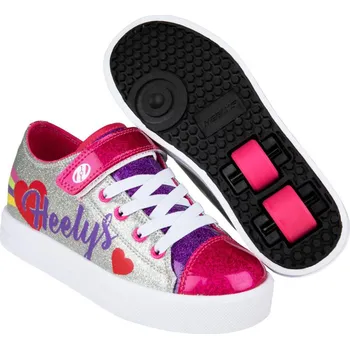 Kolečkové brusle Heelys - Snazzy X2 - Silver/Rainbow/Heart - koloboty Velikost boty: 31