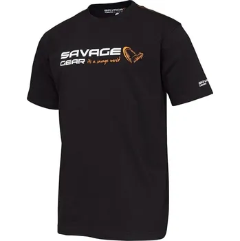 Pánské tričko Savage Gear triko Signature Logo T-Shirt Black Ink vel. XL