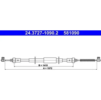 Lanko parkovací brzdy Tažné lanko, parkovací brzda ATE 24.3727-1090.2