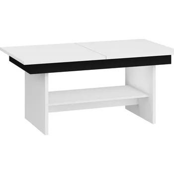 Konferenční stolek Konferenční stolek rozkládací Dallas bílá/černý lesk