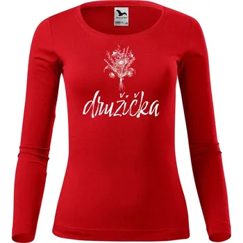 Dámské tričko DOBRÝ TRIKO Dámské bavlněné triko Družička kytice Velikost: S, Barva: Červená