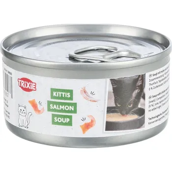 Krmivo pro kočku Výhodné balení: 8ks-8x 80g Trixie Kittis Soup kuřecí a losos svačinka pro kočky