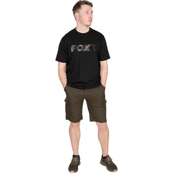 Pánské tričko Fox Triko Black/Camo Logo T-Shirt Velikost: XXXL