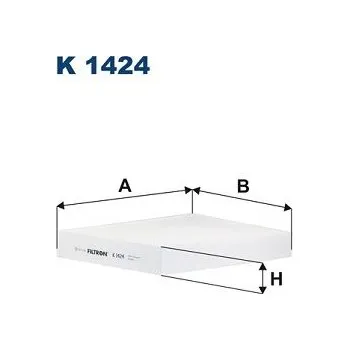 Ventilátor topení a klimatizace Filtr, vzduch v interiéru FILTRON K 1424