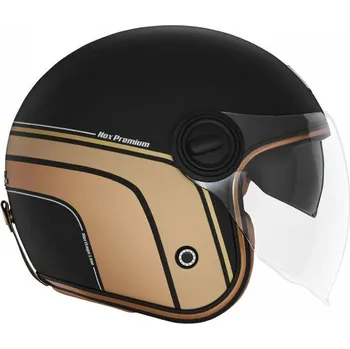 Helma na motorku Přilba HERITAGE, NOX PREMIUM (černá matná,zlatá) 2025