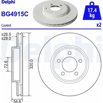 Brzdový kotouč Brzdový kotouč DELPHI BG4915C