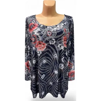 Dámská tunika Modrá halenka 48,58, Barva Modrá, Velikost XXXXL58, Materiál 89% Pes 7% Sp 4% Vs