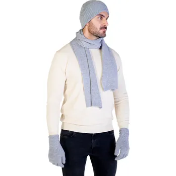 Čepice Duuree.cz Dárkový set Bruno čepice, rukavice a šála 100% kašmír Barva: Světle šedá