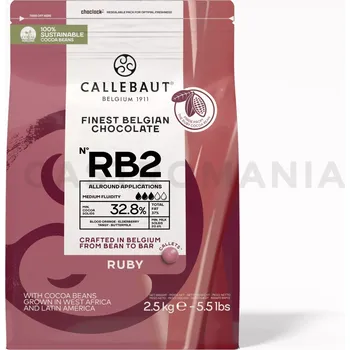 Potravina Růžová čokoláda Ruby2 34,3% Callets 10 kg balení | CALLEBAUT, CHR-Q37RB2-554
