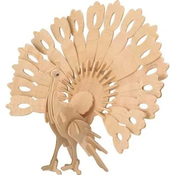 3D puzzle Woodcraft construction kit Woodcraft Dřevěné 3D puzzle páv