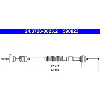 Spojkové lanko Tažné lanko, ovládání spojky ATE 24.3728-0823.2
