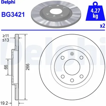 Brzdový kotouč Brzdový kotouč DELPHI BG3421