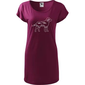 Dámské tričko DOBRÝ TRIKO Dámské tričko/šaty Kde drbat psa Velikost: XS, Barva: Fuksiová