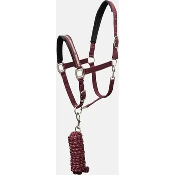 Horze Ohlávka s vodítkem Sophistication - set Barva: Vínová, Velikost: Cob
