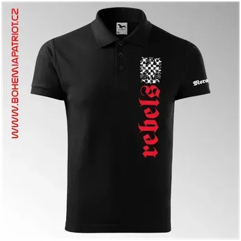 Pánská košile Polokošile Moravia 1K s potiskem - černá / XL