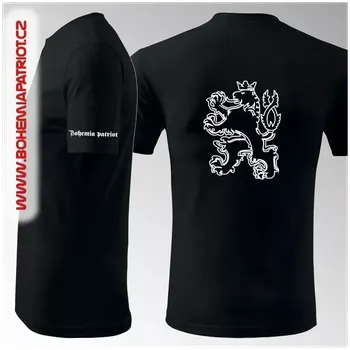 Pánské tričko Vlastenecké tričko Bohemia Český lev - černá / 3XL
