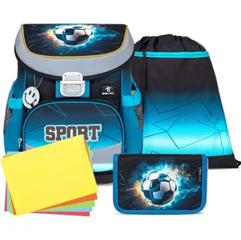 Školní batoh Školní aktovka Belmil 405-33 Mini-Fit Fire Football (set s penálem a sáčkem) + DÁREK