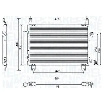 Výparník klimatizace Kondenzátor, klimatizace MAGNETI MARELLI 350203798000