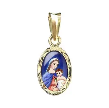 Přívěsek Aljančič Medailon Panna Maria Matka Boží miniatura 017R zlato