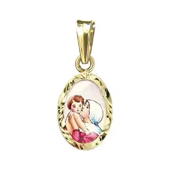 Přívěsek Aljančič Panna Maria Dobré rady medailonek miniatura 018R zlato